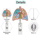 Medical Care Heart Lungs Brain Acrylic Nurse Badge Reel Retractable Id Badge Holder With 360 Rotating Alligator Clip Name Holder