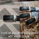 CEXIKA Men Automatic Buckle Belt Custom Engraved Name Logo Genuine Leather Waist Belts for Jeans Father's Day Personalized Gift