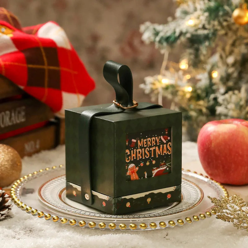 Christmas Candy Box Christmas Eve Apples Gift Packing Box Mousse Cake Dessert Box Hand-held Gift Box Christmas Decoration