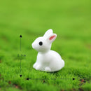 50PC Mini Rabbits Figurine Easter Bunny Figurine Rabbit Miniature Figurines Ornament Micro Landscape Dollhouse Decor Diy Crafts