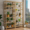 Freestanding Bamboo Bookcase Storage Shelf 6-Tier Bathroom Kitchen Shelving Unit Rack Organizer