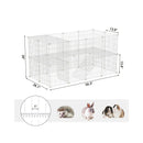SONGMICS 2-Floor Metal Pet Playpen, 36 Grid Panels, Customisable Cage Enclosure for Small Animals, Guinea Pigs Hamster Runs