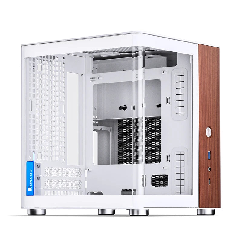 JONSBO TK-0 ITX Sea View Room Curved Glass Case Split compartment design North American walnut wood decoration small Chassis