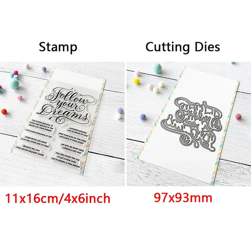 Birthday Cake Cute Frog Fox Animals Cutting Dies and Clear Stamps Bottle Thank You Words Dies For DIY Scrarpbooking Paper Craft