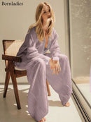 Bornladies Pleated Wide Leg Pants Sets Women Elastic High Waist Ruched Palazzo Pants + Loose Blouse Shirt Sets Oversized Pants