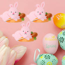 50pcs Easter Bunny Candy Bag Cute Rabbit Lollipop Cards Chocolate Cookie Gift Packaging Box Happy Easter Birthday Party Decor