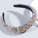 Full Crystal Luxury Hair Accessories Hairbands Sparkly Padded Rhinestones Headbands Headdress Black White Pink Women Headband