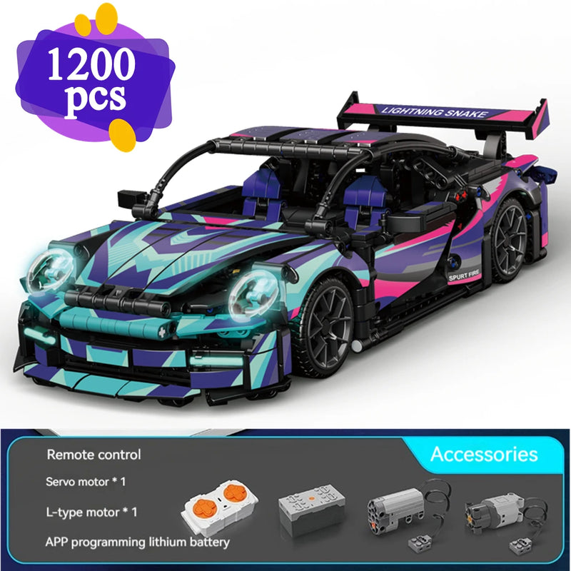 Compatible 42096 20097 City Technical Car Cyberpunk Speed Racing Vehicle Building Blocks Assembly Toys For Kid Birthday Gift