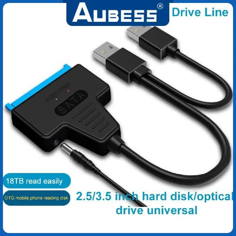 Aubess USB 3.0 2.0 SATA 3 Cable Sata To USB 3.0 Adapter Support 2.5/3.5 Inch External HDD SSD Hard Drive 22 Pin Sata III Cable