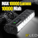 NEWBOLER Bicycle Light Front 10000Lumen Bike Light 10000mAh Waterproof Flashlight USB Charging MTB Road Cycling Lamp Accessories