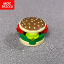 MOC Bricks Food Cookie Bone Pretzel Bagel Biscuits Waffle Chips Hot Dog Bread Pizza Milk Educational Building Blocks Kids Toys