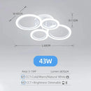 Hot Led Chandelier Lights Dimmable with Remote Control Rings Designer for Living Room Bedroom Ceiling Modern Chandelier Fixtures