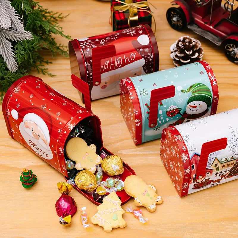 Christmas Mailbox Tin Box Candy Box Gift Box Decorations High-quality And Durable Holiday Atmosphere Supplies 1PCS
