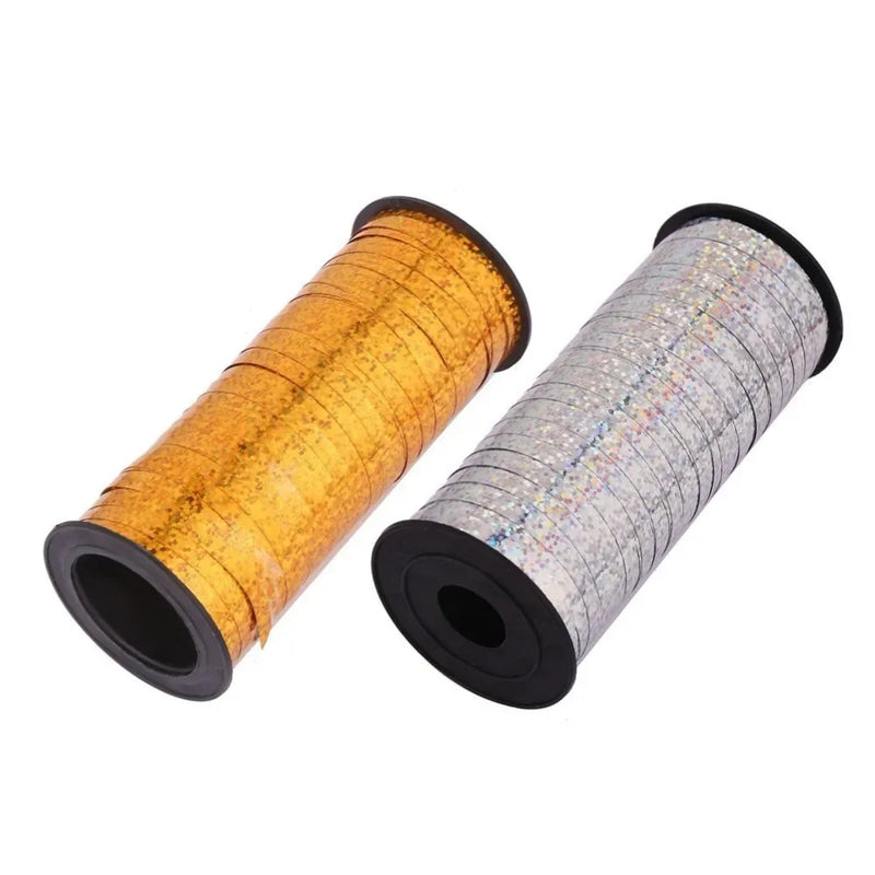 Silver Gold Curling Ribbon Roll Crimps Gold Balloon Ribbons for Party and Festival Decoration Crafts Gift Wrapping 5mmX100Yards