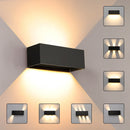 Modern LED Wall Lamp, 21W Metal wall lamp up and down adjustable light beam, 30x10x10cm, Waterproof IP65 Cube LED Light