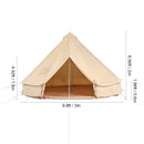 SucceBuy Canvas Bell Tent 4 Seasons 3m/6m Yurt Tent Canvas Tent for Camping with Stove Jack Breathable Tent Holds up to 4 People