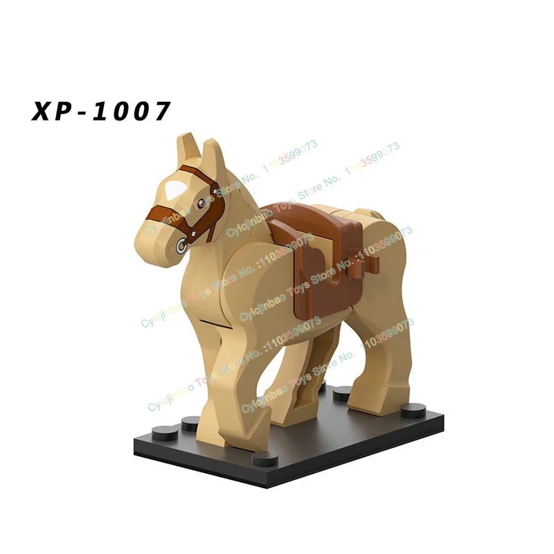 Medieval Military War Horse Suitable  Ancient Action Figures Building Blocks Accessories Toy For Children Gift XP1007-XP1010