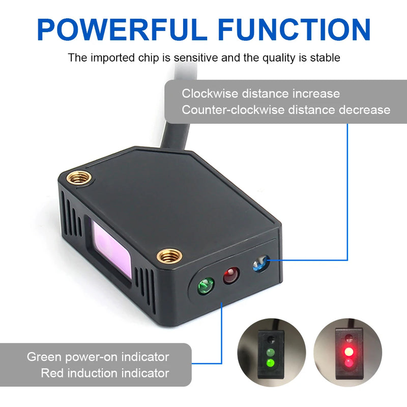 Cloweit Square Laser Sensor 35cm 8m Adjustable NPN PNP Diffuse/Specular Reflection Optical Infrared Photo Proximity Switches E3Z