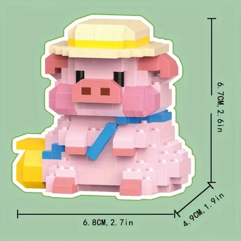 Pig Animal Mini Cute Building Block Set Cow Kawail Model for Girls and Boys Toys Kit Gifts for Adults and Kids