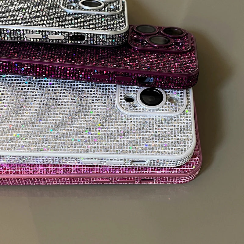 For iPhone 15 Plus 11 14promax Flash Diamond Phone Case For iPhone 14 13 12 Pro Max 13promax Fashion glitter TPU Back Cover