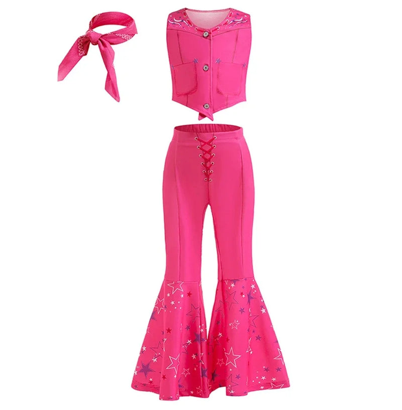 Girls Costume Top+Trousers Kids Halloween Cospaly Princess Christmas Bowknot Fantasy Pageant Disguise Children Clothes