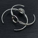 New High Quality 2pcs 16mm Silver Plated Children bracelet Cameo Bangle Base Bracelet Blank Setting Cabochon Cameo N6-28
