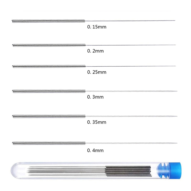 50 Pcs Stainless Steel Nozzle Cleaning Needles Tool 0.15mm 0.2mm 0.25mm 0.3mm 0.35mm 0.4mm Drill For V6 MK8 Nozzle 3D Printer