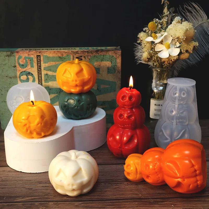 Halloween Pumpkin Candle Silicone Mold DIY Candle Making Soap Resin Chocolate Beeswax Mold Christmas Gifts Craft Home Decor