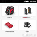 YEVOLT YVGLL4XS12 Series Green Laser Level 3-Plane 12-Line Self-leveling 360 3D Horizontal & Vertical 3.6V 3Ah Power Tools