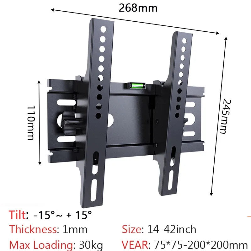 TV Wall Mount Fixed for Most 14-42" LED, LCD and Plasma Flat/Curved TVs with Max VESA 200X200 Space Saving Universal TV Bracket