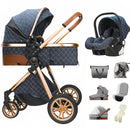 Baby Stroller 3 in 1 Easy Folding Multifunctional Stroller Travel Portable Baby Carriage Safety Seat EU Standard Free Shipping
