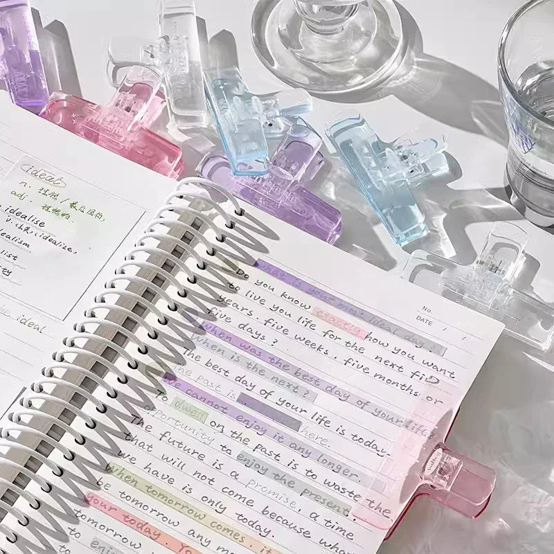 Transparent Candy Color Large Clip Ins Student File Account Hand Account Bill Binder Clip Paperclips Ofeice & School Supplies