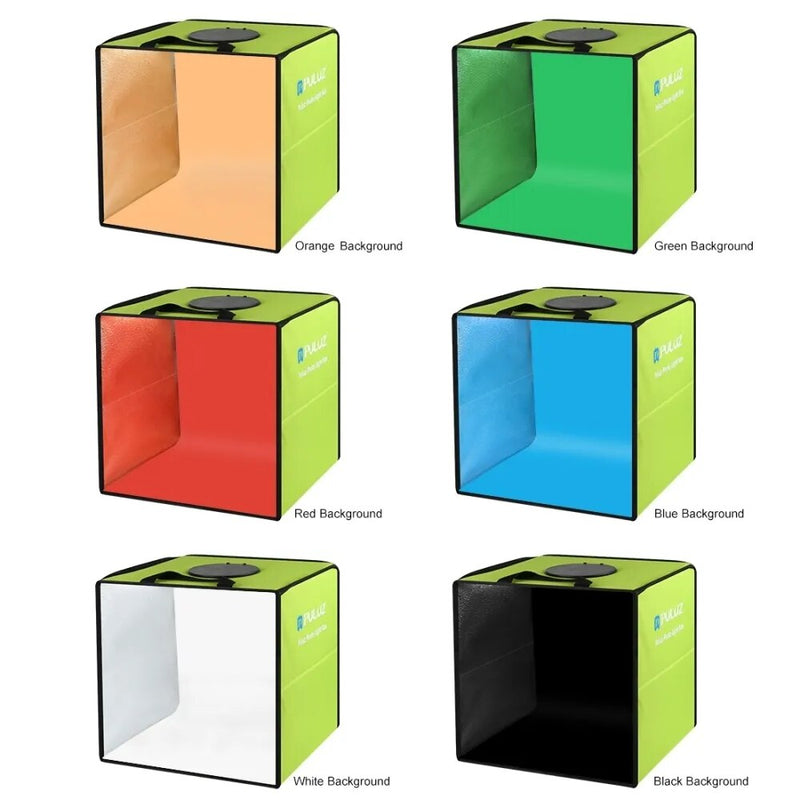 PULUZ 30CM Photo Studio Light Box,Photography Studio Shooting Tent Box Kit With 6/12 Color Background Photography Lightbox Kit
