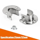 304 Stainless Steel Flange Seat Wardrobe Hanger Rod Fixing Hardware Accessories Curtain Rod Tube Hook Fixed Support Bracket Seat