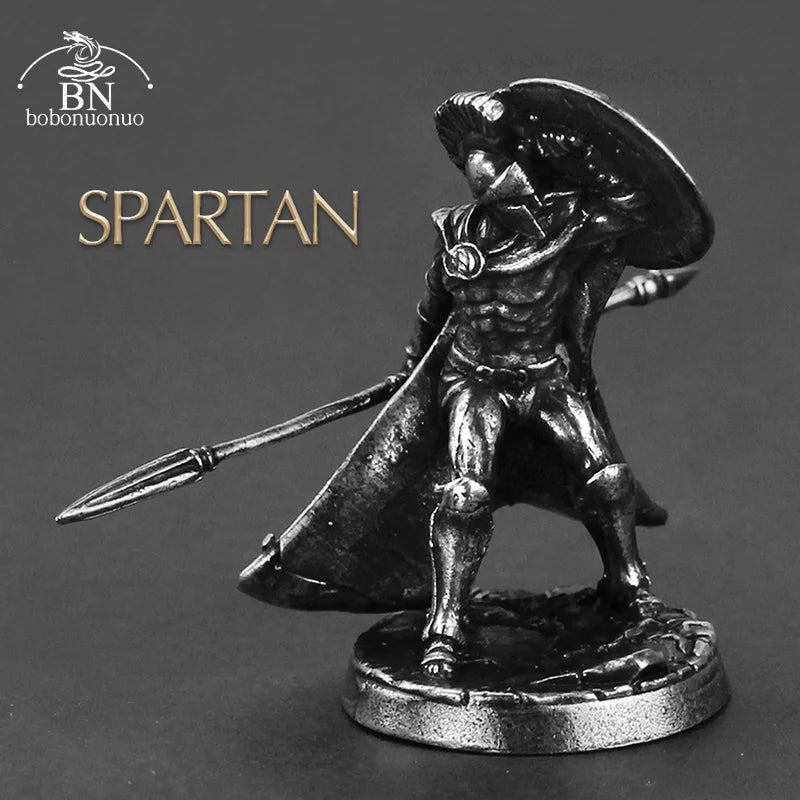 1pcs Ancient Spartan Rome Soliders Figurines Miniatures Vintage Metal Soldiers Model Statue Desktop Ornament Gift