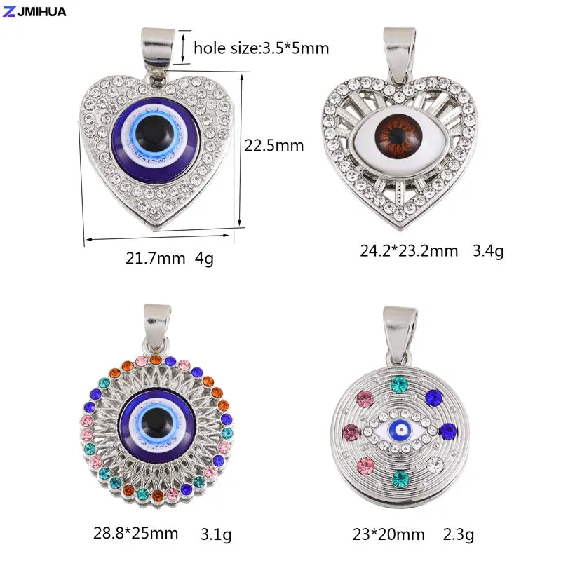 New Crystal Blue Evil Eye Charms Amulet Pendants For Jewelry Making Accessories DIY Designer Bohemia Style Necklaces Supplies