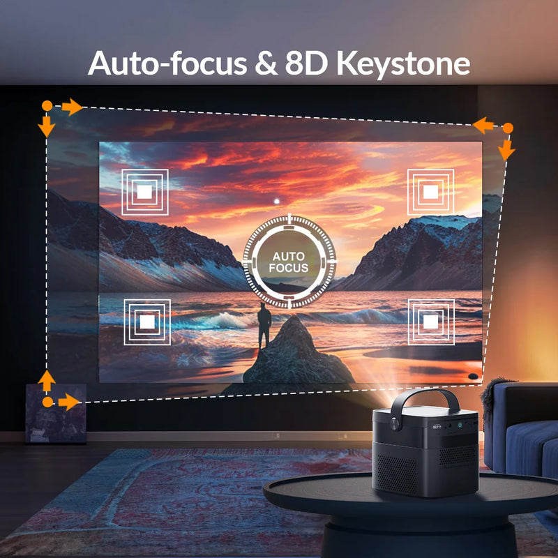 Vevshao V50 3D Portable Mini Projector 4K HD LED WiFi 1080P Movies Video DLP Home Theater Projectors With 15000mAh Battery