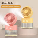 2024 Summer New Humidifier Spray Fan Portable USB Water-cooled Mini Desktop Household Appliances Water Mist Fan with LED Light