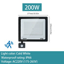 PIR Motion Sensor LED Flood Light 10W 20W 30W 50W 100W 150W 200W 300W AC220V IP66 Waterproof Spotlight Street Floodlight Outdoor