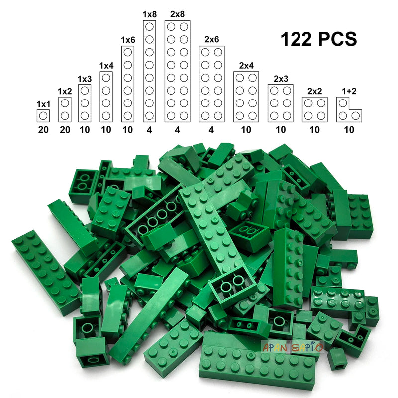 122pcs Thick Figures Bricks 12 Size DIY Building Blocks Educational Creative Size Compatible With 3001 Plastic Toys for Children