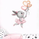 Cute Cat Rabbits Wall Stickers for Kids Room Children's Room Decoration Baby Nursery Girls Boys Bedroom Wall Decals Wallpaper