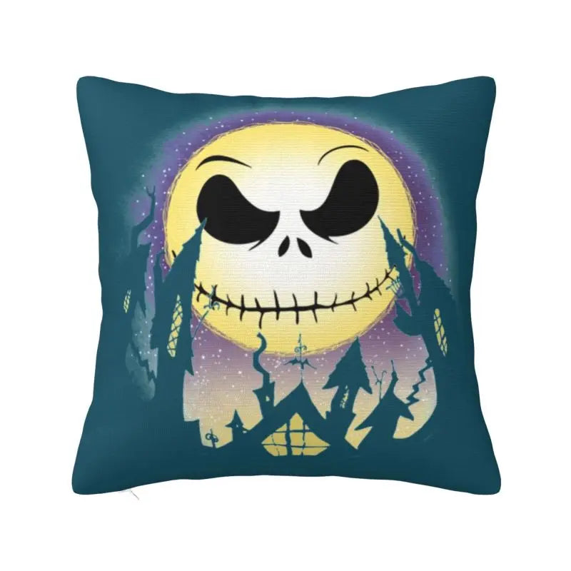 Custom Halloween Skull Jack Sally Throw Pillow Case Home Decor Nightmare Before Christmas Movie Cushion Cover Square Pillowcase