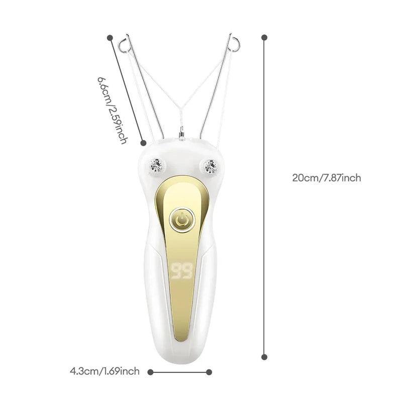 LCD Display Cotton Thread Epilator Electric Women Facial Hair Remover Defeather Instant Hair Removal Threading Depilation