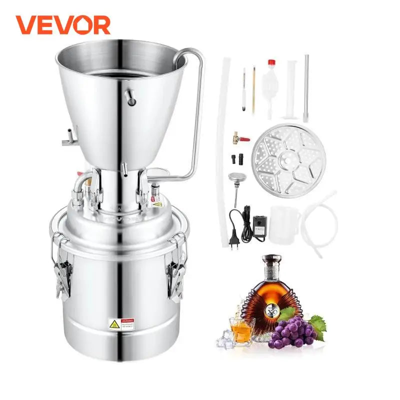 VEVOR Alcohol Still 13 Gal 50 L Water Alcohol Distiller Home Distillery Kit include 304 Stainless Steel Tube & Circulating Pump