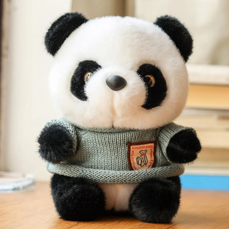 25CM Cute Panda Plush Toy Chinese National Treasure Chuanhoodie Sweater Doll Festival Gifts For Children's Birthday Gifts