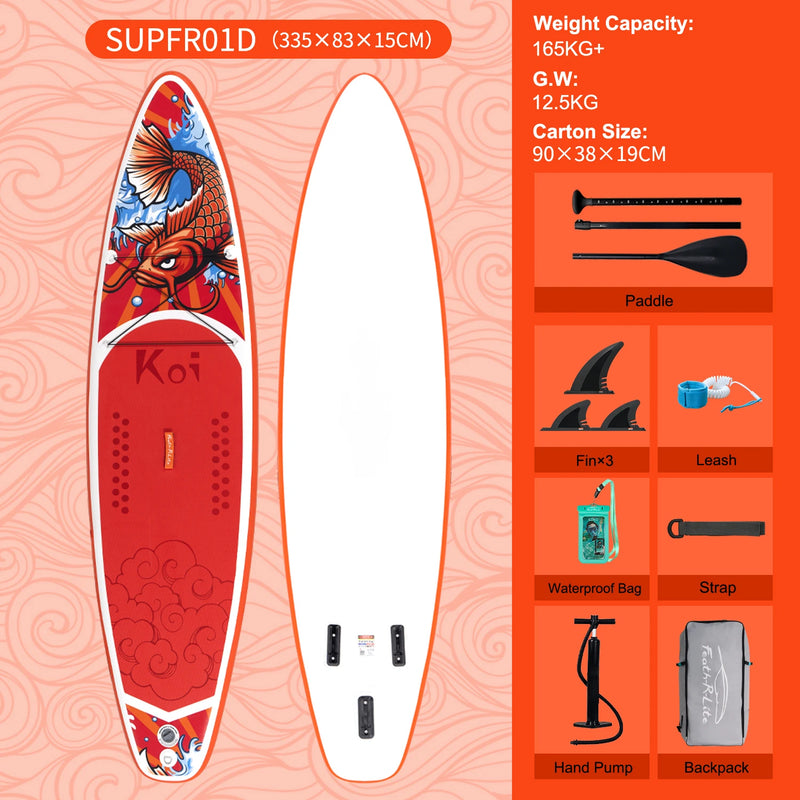 FunWater 350✖87✖15cm Sup Board Inflatable Surfboard Stand Up Paddle Board Inflatable Sup PaddleBoard with Accessories EU Stock
