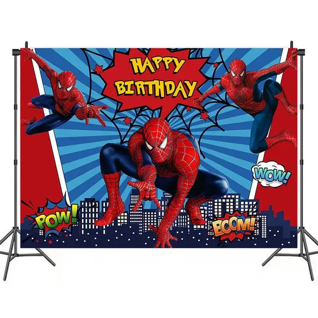 Spiderman Party Supplies Include Paper Cups Plates Balloons Tablecloth Cake Toppers for Kids Birthday Party Decor Baby Shower