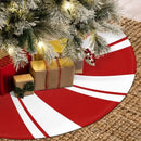 30/36/48 Inch Red Swirl Christmas Tree Skirt Sweet Candy Cane Navidad Tree Skirt Base Mat Ornament New Year Christmas Home Decor