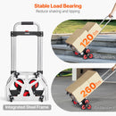 SucceBuy 260lbs Folding Hand Truck with Telescoping Handle & 2 Elastic Ropes Stair Climbing Cart Dolly for Warehouse Moving