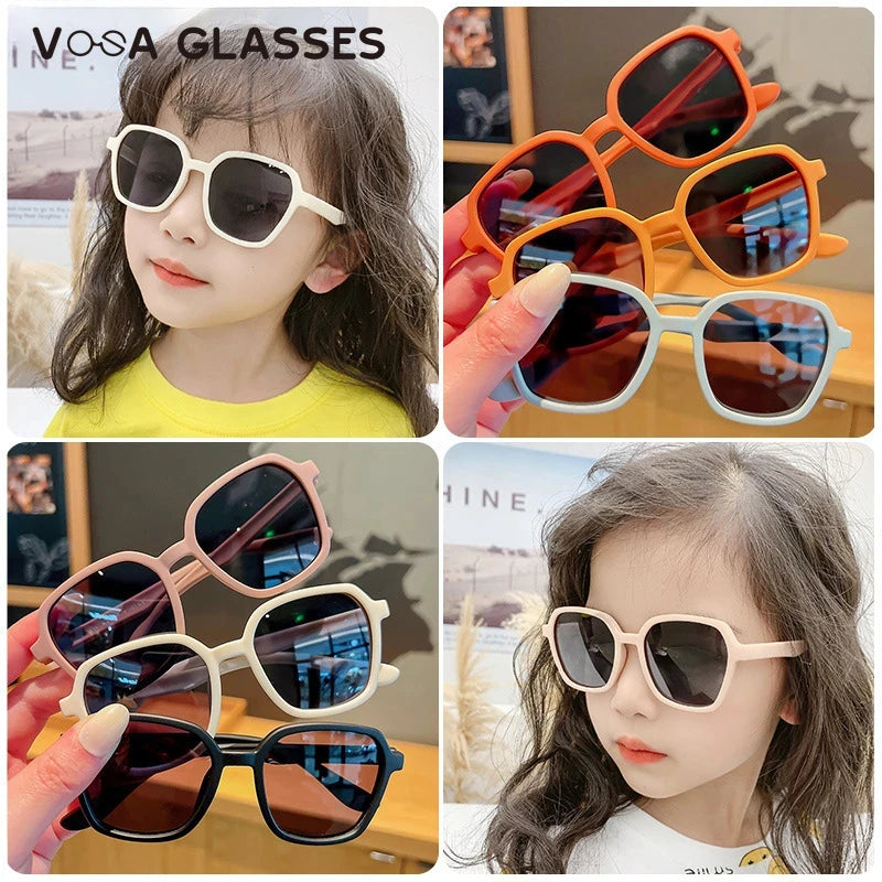 Square Children Sunglasses New Fashion Kids Sunglasses Boy Girl Stylish Goggles Baby Student Eyeglasses Party Eyewear UV400